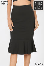 Load image into Gallery viewer, Tori Heavy Ponte Basic Knee Mermaid Hemmed Skirt