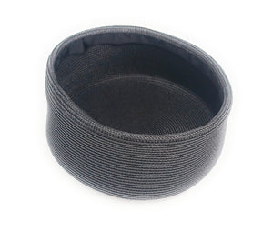 Basic Black Poly Straw Pillbox Church Hat