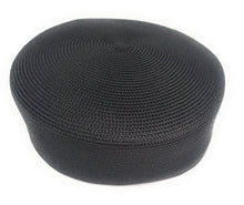 Load image into Gallery viewer, Basic Black Poly Straw Pillbox Church Hat