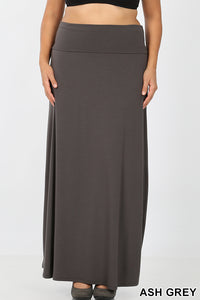 Plus Justina Maxi Skirt Ash Gray