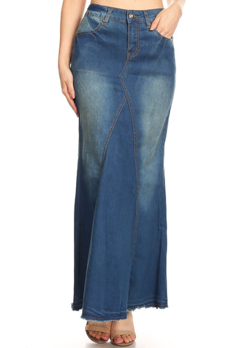 Samantha Long Denim Skirt