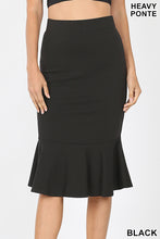 Load image into Gallery viewer, Tori Heavy Ponte Basic Knee Mermaid Hemmed Skirt