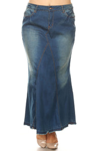 Tiana Long Denim Skirt