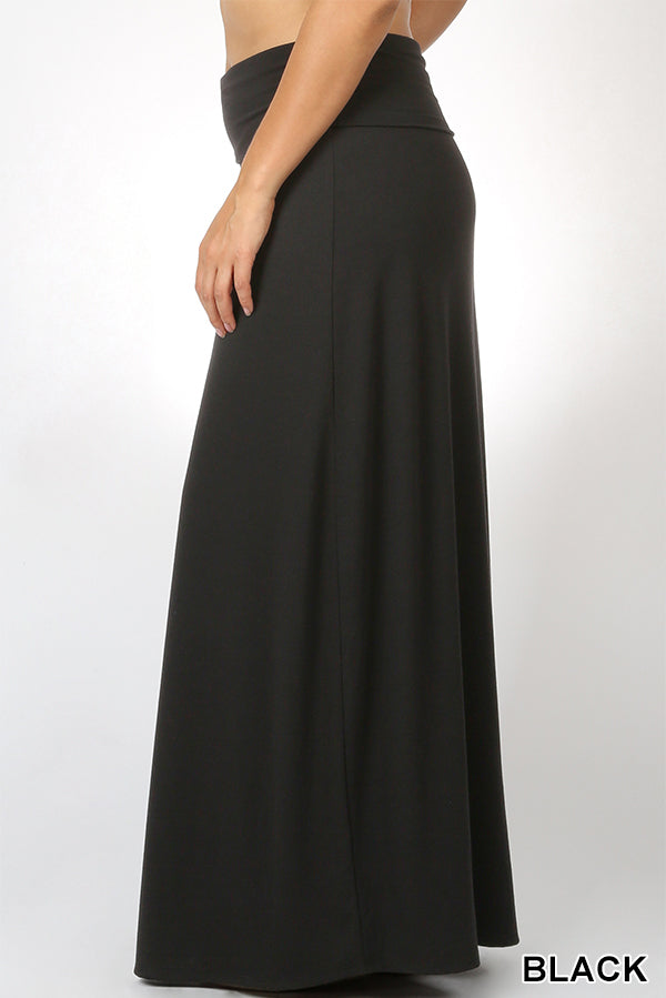 Serena Black Long Maxi Skirt